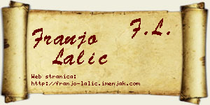 Franjo Lalić vizit kartica